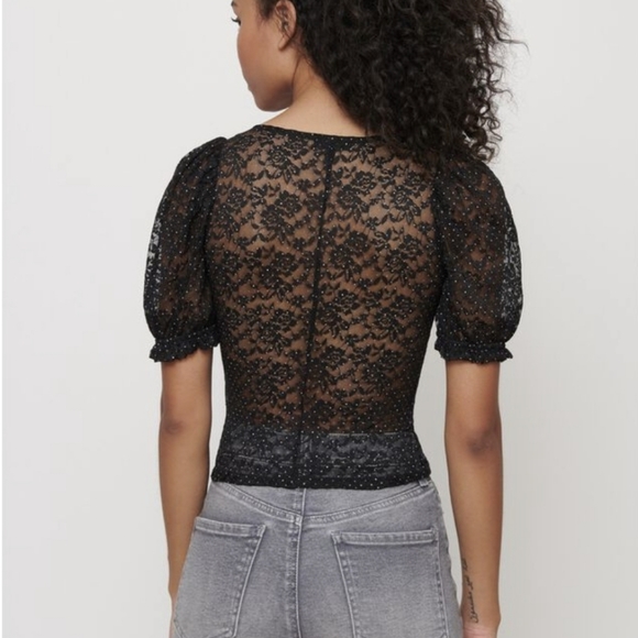 Dynamite Lace Puff Sleeve Top - Picture 4 of 7